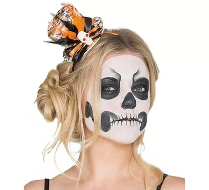 Translation missing: de.Mini Sombrero con Calavera negro y naranja