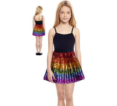 Regenbogen-Pailletten-Minirock für Mädchen