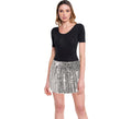 Minifalda de Lentejuelas Plateada para mujer