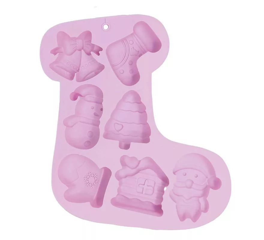 Translation missing: de.Molde Bota Navideña para 7 Galletas de silicona de 26 cm