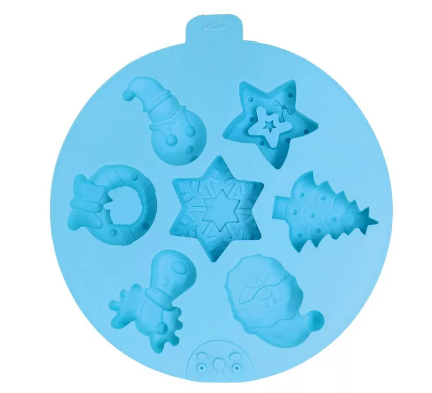 Translation missing: de.Molde Circular para 7 Galletas Navideñas de silicona de 24 cm
