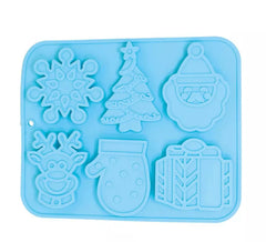 Quadratische Silikonform für 6 Weihnachtsplätzchen 22x18 cm