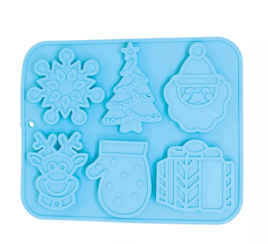 Translation missing: de.Molde Cuadrado para 6 Galletas Navideñas de silicona de 22x18 cm