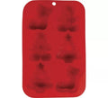 Molde de Silicona rojo para 6 Galletas Navideñas de 16x25 cm