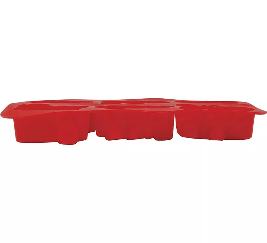 Translation missing: de.Molde de Silicona rojo para 6 Galletas Navideñas de 16x25 cm
