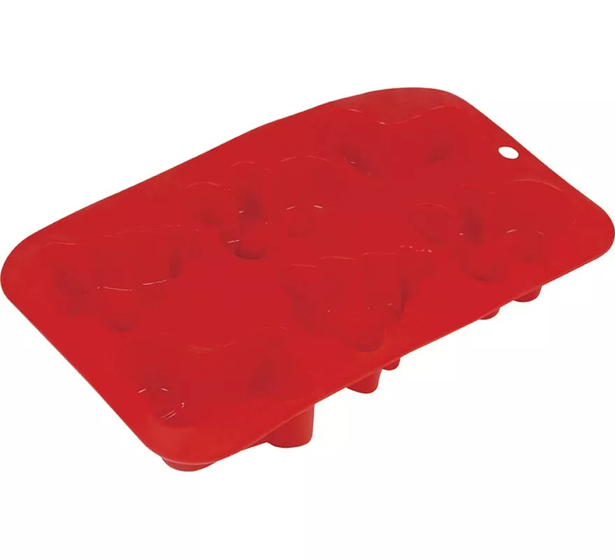 Translation missing: de.Molde de Silicona rojo para 6 Galletas Navideñas de 16x25 cm