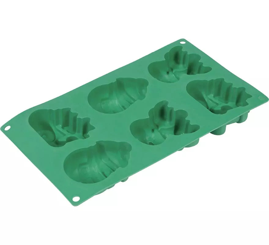 Translation missing: de.Molde de Silicona verde para 6 Galletas de Navideñas de 17x29 cm