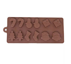 Rechteckige Silikonform für 12 Weihnachtsplätzchen, 10x20 cm
