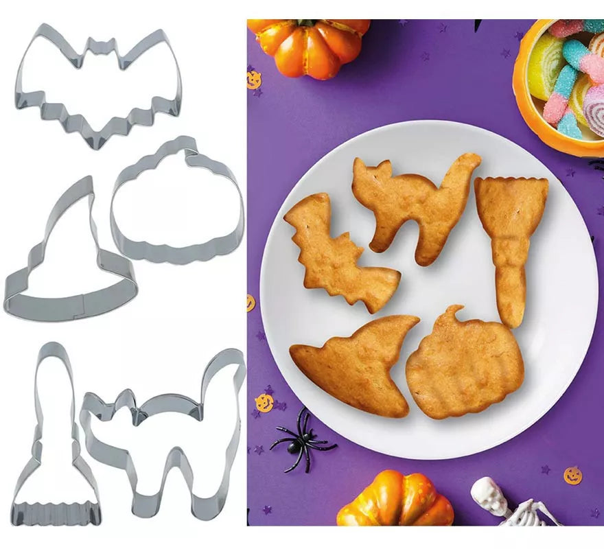 Moldes Metálicos para 5 Galletas Halloween