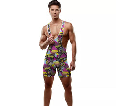 Herren-Jumpsuit mit 80er-Jahre-Print