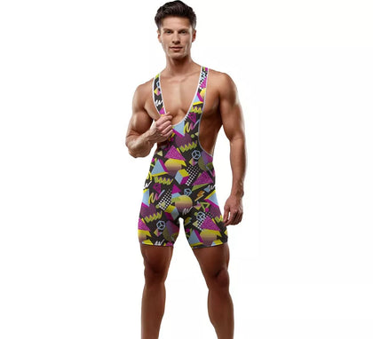 Mono de Tirantes Estampado Años 80 para hombre