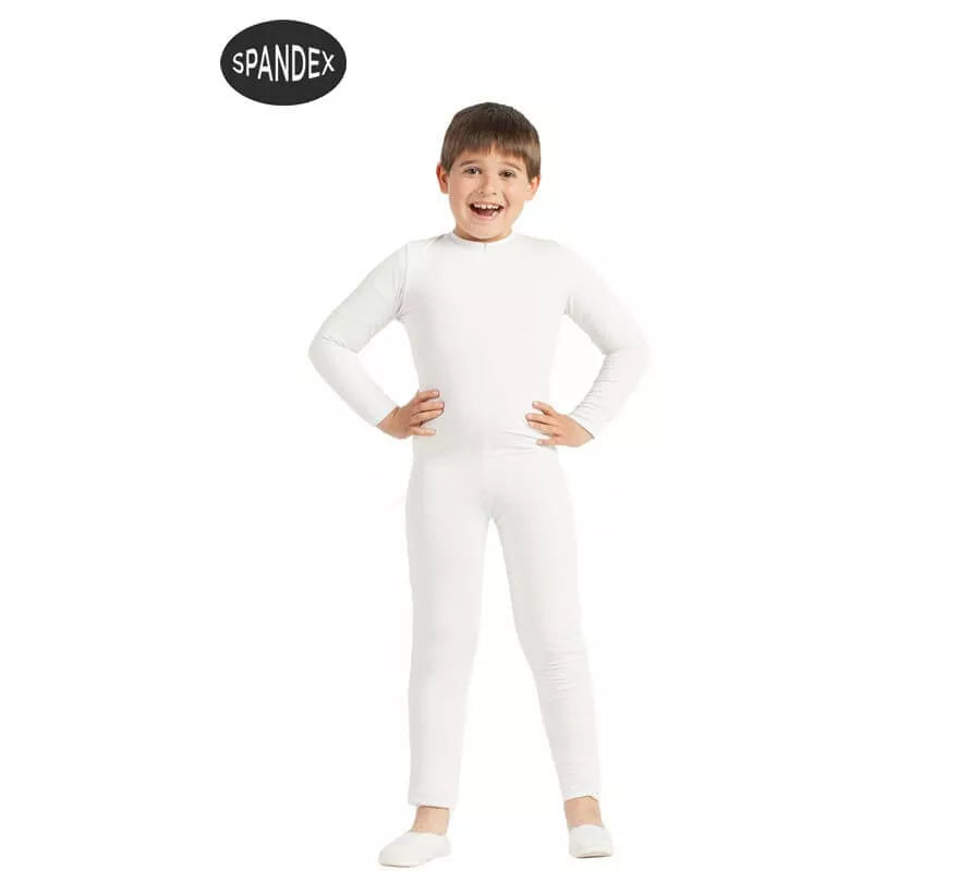 Translation missing: de.Mono interior de spandex Blanco para niños