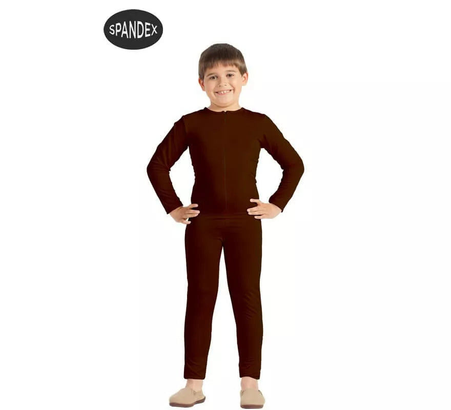 Translation missing: de.Mono interior de spandex Marrón para niños