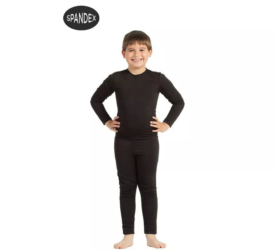 Translation missing: de.Mono interior de spandex Negro para niños