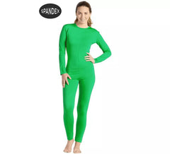 Grüner Spandexoverall für Damen