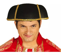 Montera de Torero für Erwachsene schwarz und gold