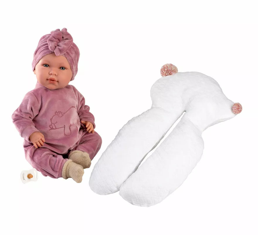 Translation missing: de.Muñeca Abril Llorona de 42 cm con Chichonera y Conjunto