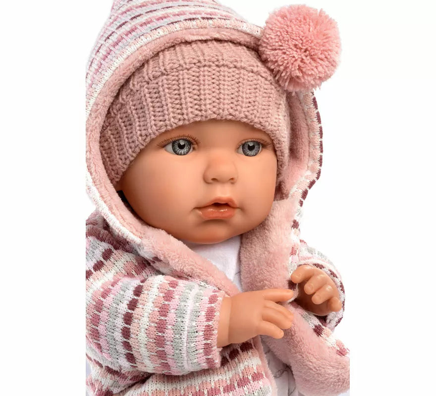 Muñeca Baby Julia Llorona de 42 cm con Conjunto de Punto