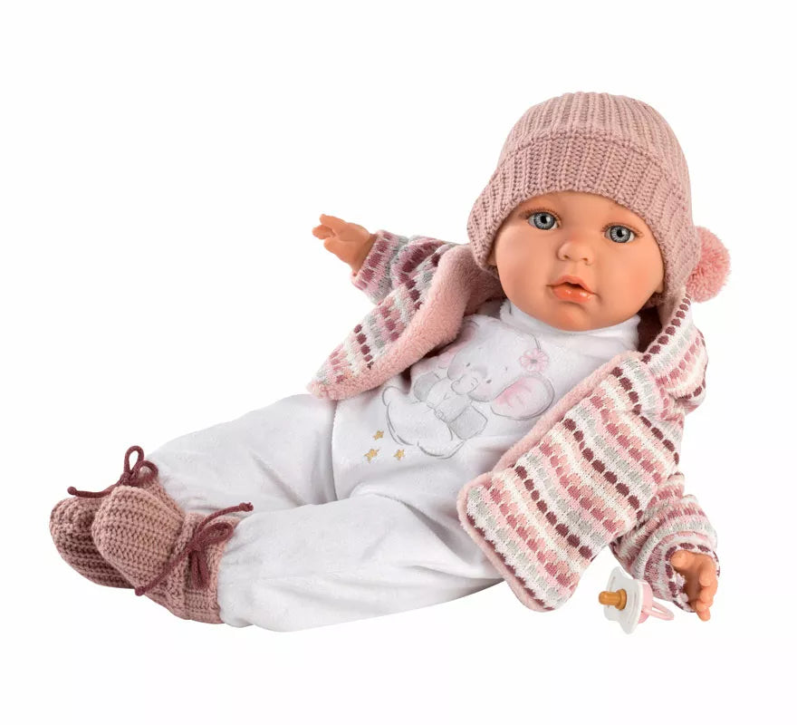 Translation missing: de.Muñeca Baby Julia Llorona de 42 cm con Conjunto de Punto