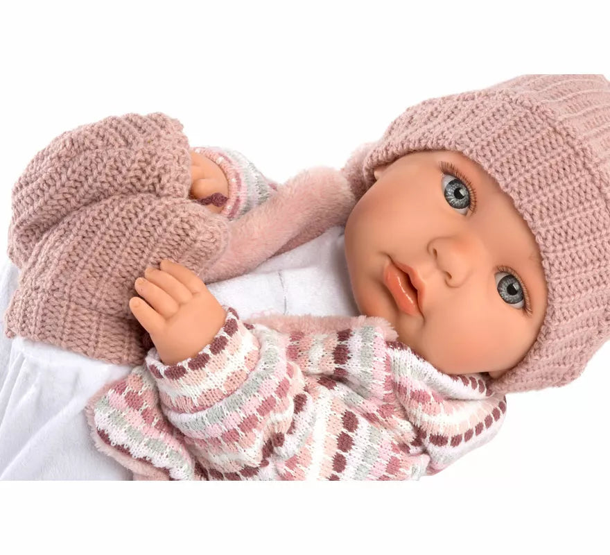 Translation missing: de.Muñeca Baby Julia Llorona de 42 cm con Conjunto de Punto