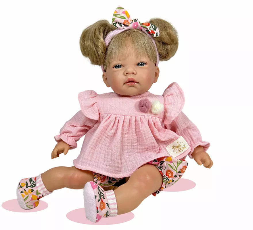 Translation missing: de.Muñeca Celia Floral rosa de 45 cm