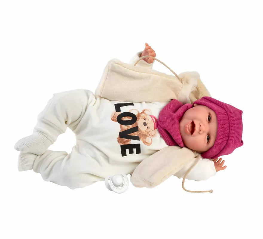 Muñeca Mimi Sonrisas Osito Love de 42 cm con Chaleco y Chupete
