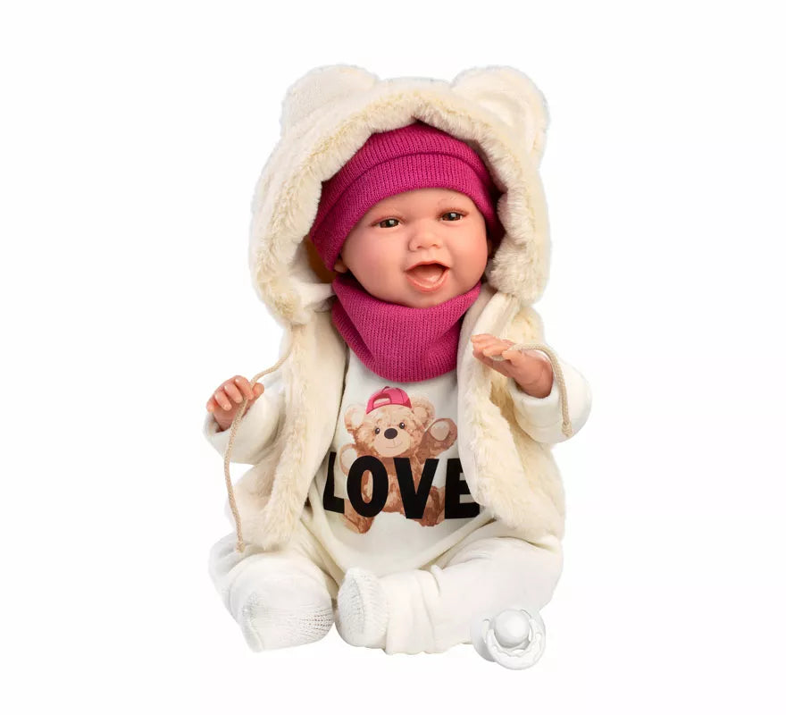 Translation missing: de.Muñeca Mimi Sonrisas Osito Love de 42 cm con Chaleco y Chupete