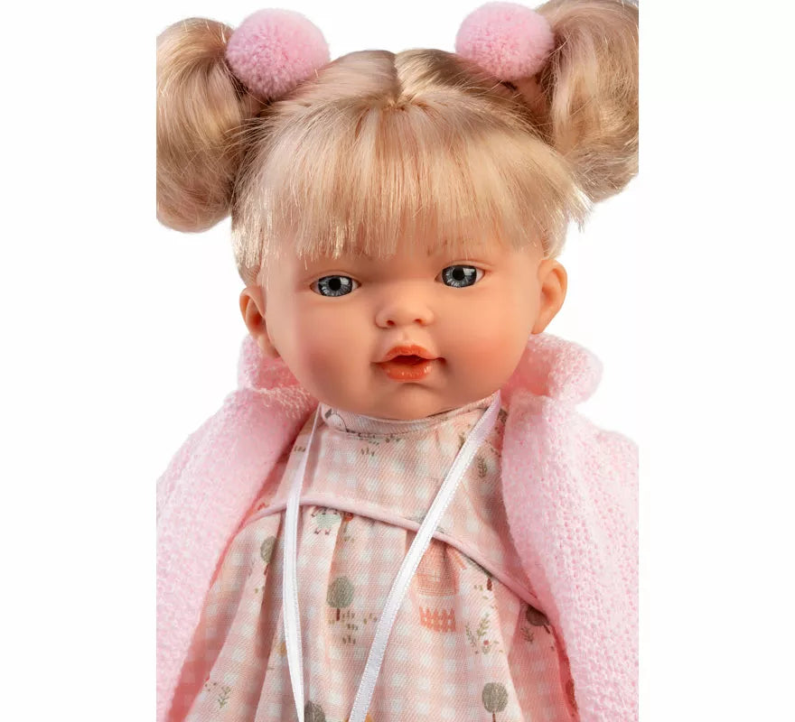 Translation missing: de.Muñeca Roberta Llorona de 33 cm con Vestido de Cuadros y Chaqueta