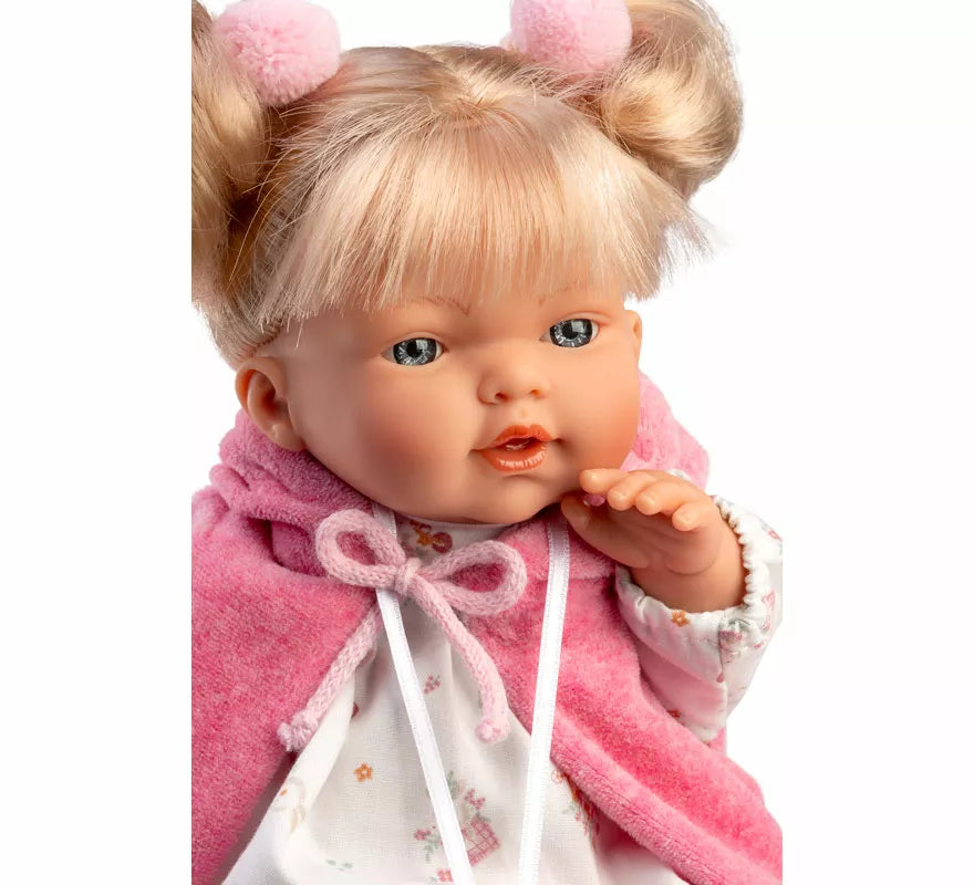 Translation missing: de.Muñeca Roberta Llorona de 33 cm con Vestido Estampado y Capa