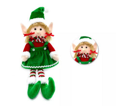 Sitzende grüne Elfenpuppe 43 cm