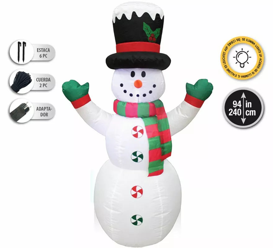 Translation missing: de.Muñeco de Nieve Hinchable con LED de 240 cm