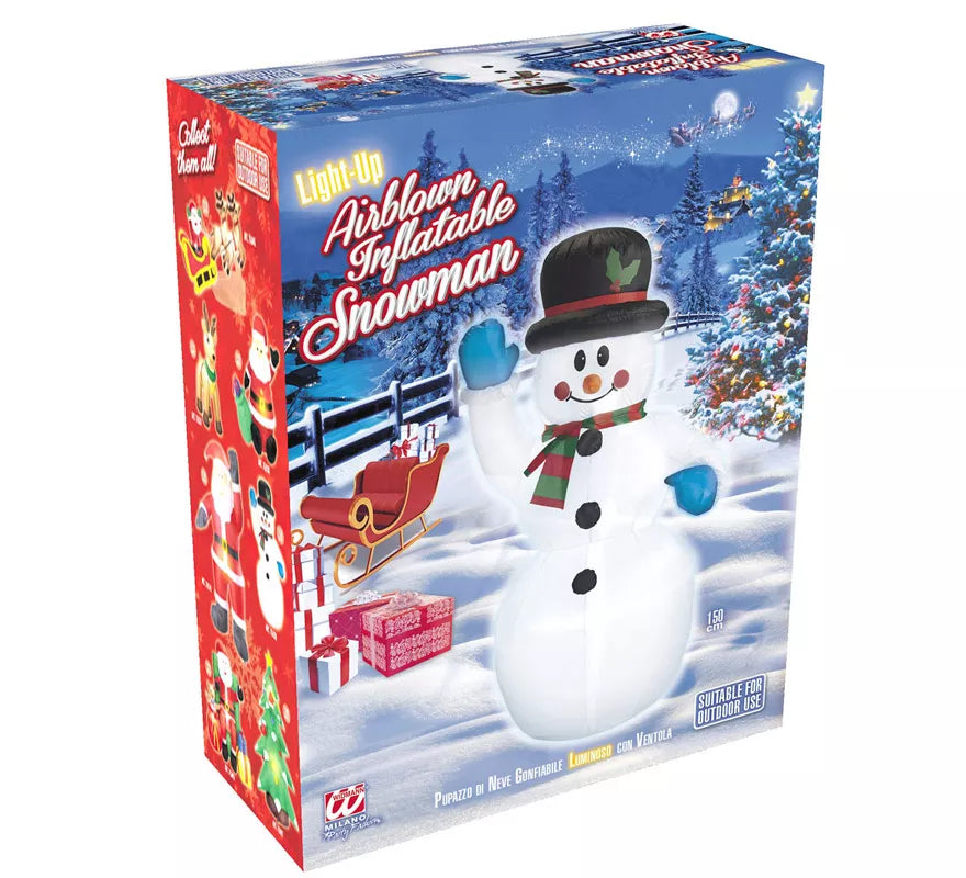 Translation missing: de.Muñeco de Nieve Hinchable Luminoso con Ventilador de 150 cm