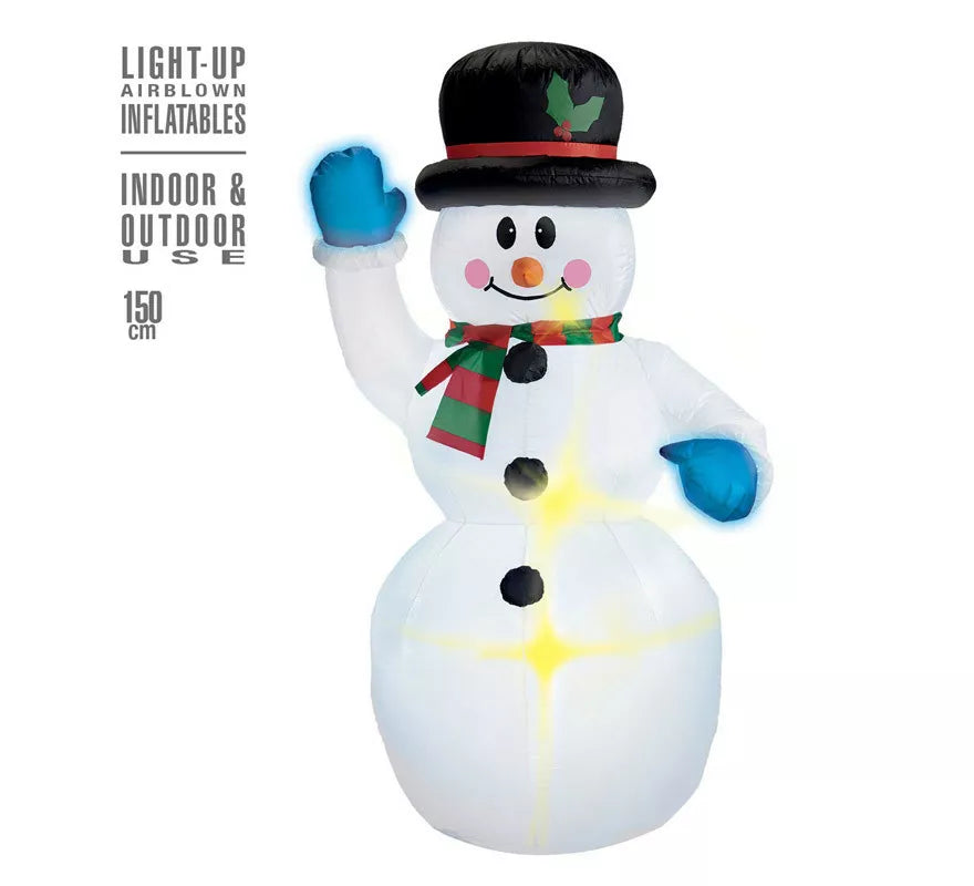 Translation missing: de.Muñeco de Nieve Hinchable Luminoso con Ventilador de 150 cm
