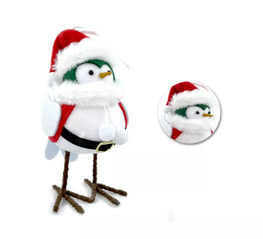Translation missing: de.Muñeco de Pájaro Blanco de Navidad de 18 cm