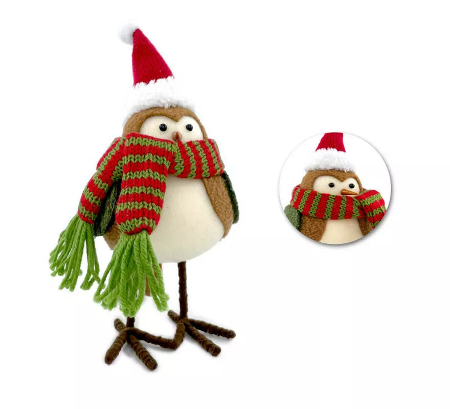 Translation missing: de.Muñeco de Pájaro Marrón de Navidad de 18 cm