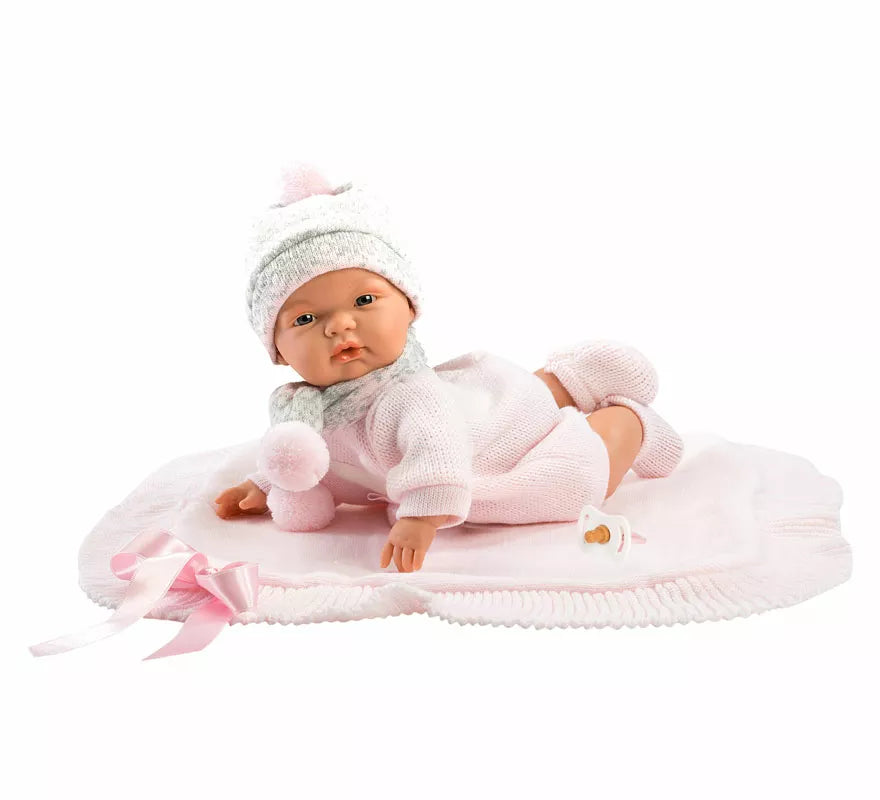 Translation missing: de.Muñeco Joelle Llorón de 38 cm con Toquilla y Conjunto de Punto