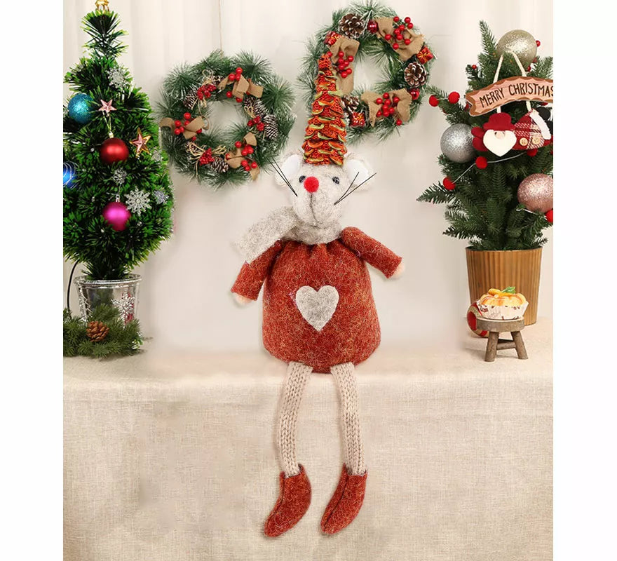 Translation missing: de.Muñeco Ratón Navidad Sentado de 21 cm