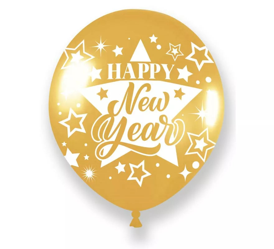 Translation missing: de.Pack 10 Globos dorados Happy New Year