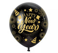 Pack 10 Globos negros Happy New Year