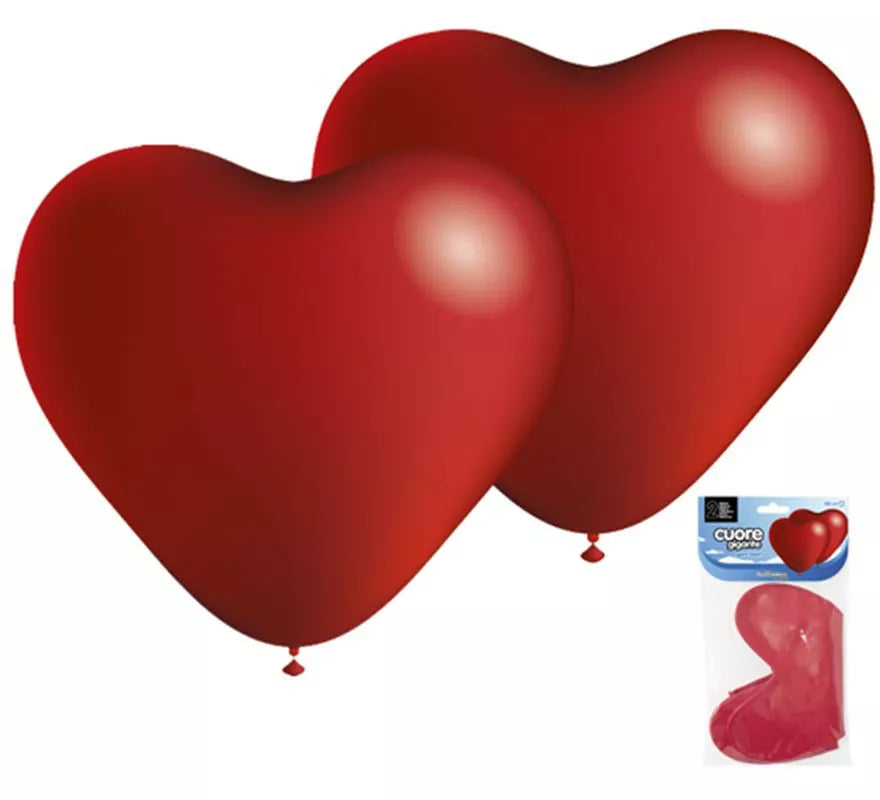 Translation missing: de.Pack 2 Globos forma de Corazón Gigante de 140 cm de perímetro