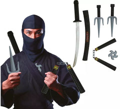 Packung mit 5 Spielzeug-Ninja-Waffen aus Kunststoff