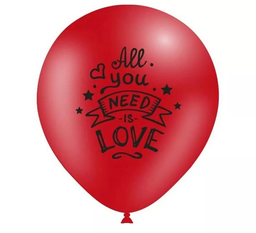 Translation missing: de.Pack 8 Globos rojos All you need is love de 95 cm perímetro