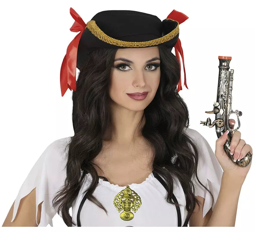 Pack Armas Pirata: Espada, Pistola, Catalejo y Medalla de Plástico