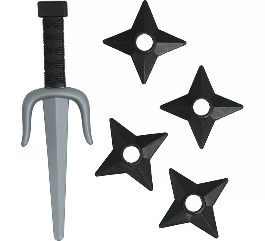 Translation missing: de.Pack Daga y Estrellas Ninja de Plástico de Juguete