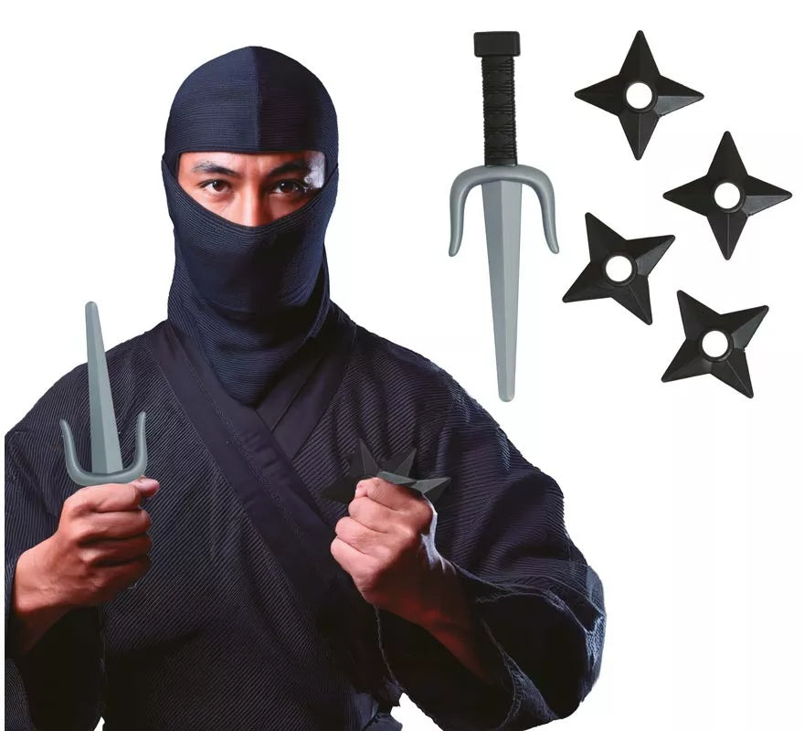 Translation missing: de.Pack Daga y Estrellas Ninja de Plástico de Juguete