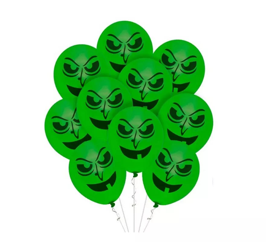 Translation missing: de.Pack de 10 Globos Bruja verde de 30 cm