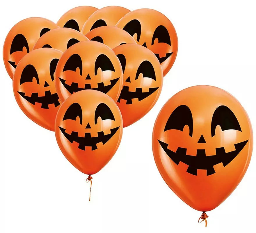 Translation missing: de.Pack de 10 Globos Cara de Calabaza de 30 cm