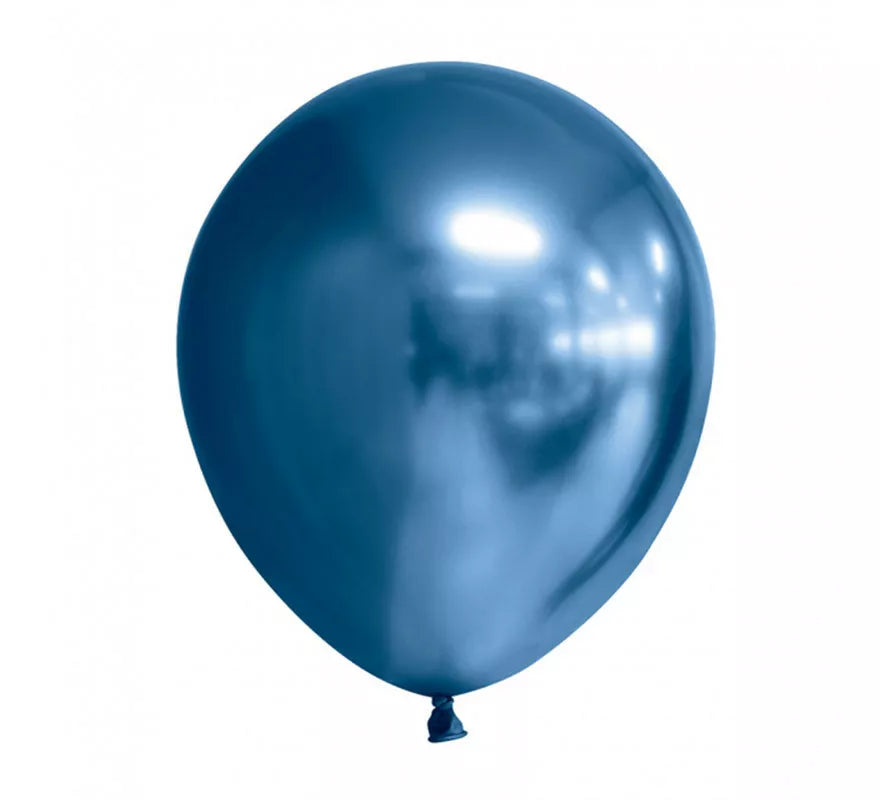 Translation missing: de.Pack de 10 Globos Cromados Redondo Color Azul de 30 cm