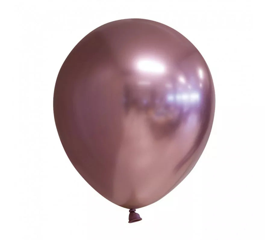 Translation missing: de.Pack de 10 Globos Cromados Redondo Color Oro Rosa de 30 cm