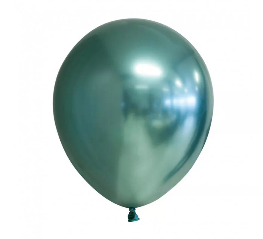 Translation missing: de.Pack de 10 Globos Cromados Redondo Color Verde de 30 cm